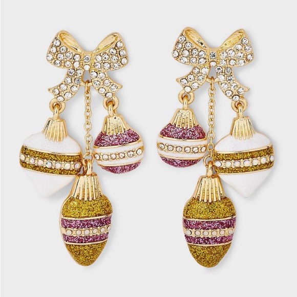 BaubleBar Jewelry - SUGARFIX BaubleBar Decked Out Bulbs
Earrings Holiday - Pink Gold Dangle Drop NWT